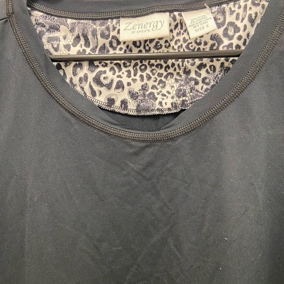 Z energy by‎ Chicos black exercize sleeveless top black w zipper pocket size 3 - Picture 8 of 8